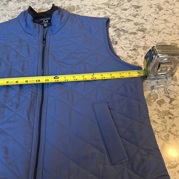 Magaschoni Men's Quilted Blue Zipper Vest Size Medium - Picture 6 of 11